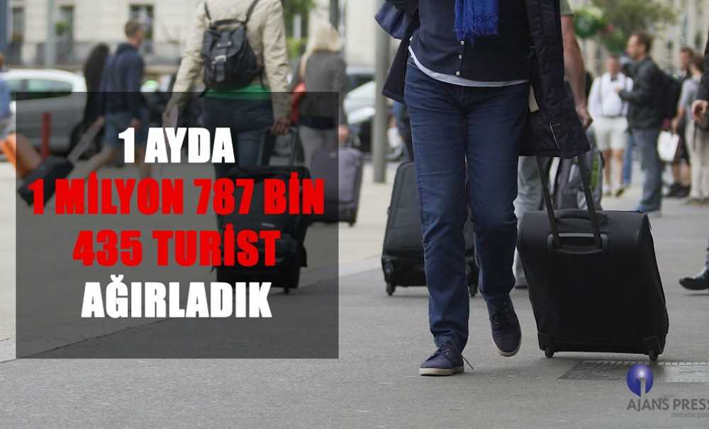 1 ayda gelen turist sayısı 1 milyon 787 bin 435 oldu...