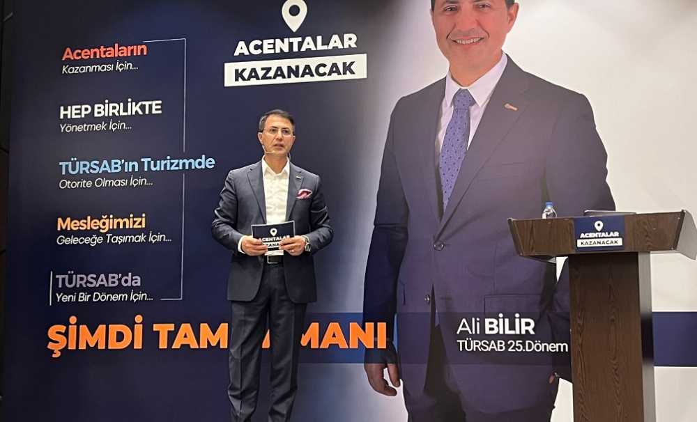 Ali Bilir, Türkiye Seyahat Acenteleri Birliği (TÜRSAB) 25. Dönem başkan adaylığını açıkladı.
