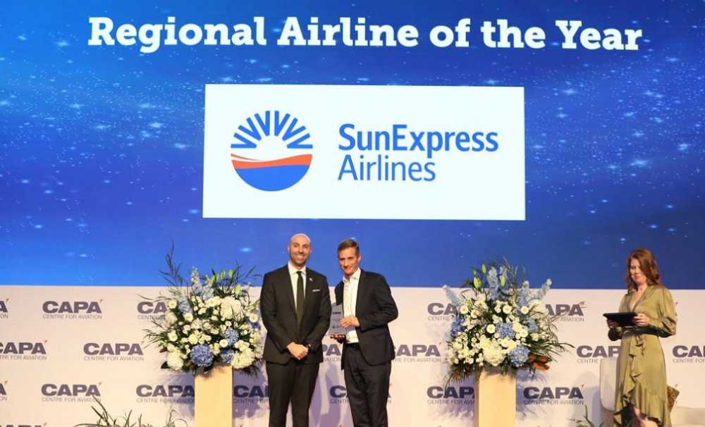 SunExpress,CAPA Havacılık Mükemmellik 2023 Ödülleri’nde ‘Yılın Bölgesel Hava Yolu’ ödülünü aldı.