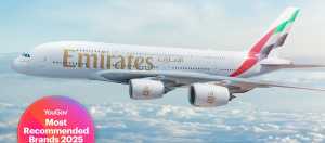  Emirates,YouGov’un 2025’in En Çok Tavsiye Edilen Global Markaları sıralamasında zirvede yer aldı. 